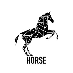 Elegant, abstract horse logo icon. Stallion symbol design. Vector brand emblems.