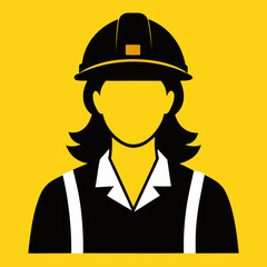 Female Construction Worker Portrait &ndash; Woman Engineer Vector