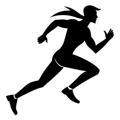 Running Athlete Silhouette Vector Illustration Speed and Fitness Concept