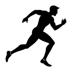 Running Athlete Silhouette Vector Illustration Fitness and Speed Concept