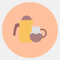 Icon milk and syrup. Coffee shop elements. Icon in color mate style.
