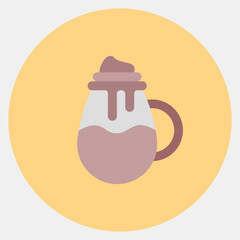 Icon whipped cream coffee. Coffee shop elements. Icon in color mate style.