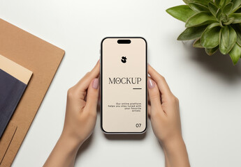 Smartphone Mockup With Hands PSD