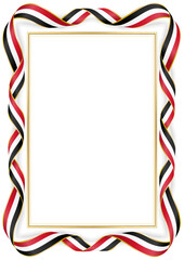 vertical frame and border with Yemeni flag