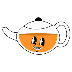 Groovy Christmas Illustration. Vector Cartoon Character.