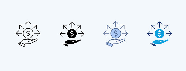 Expenses Multiple Icon Illustration Vector