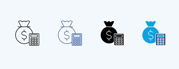 Budget Multiple Icon Illustration Vector