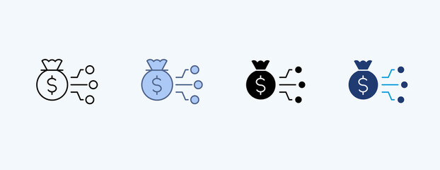 Money Allocation Multiple Icon Illustration Vector