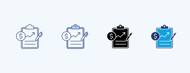Financial Planning Multiple Icon Illustration Vector