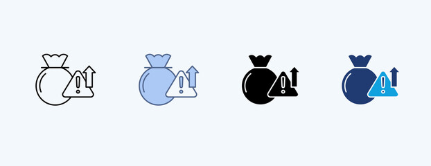 Over Budget Multiple Icon Illustration Vector