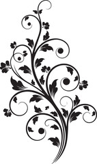 Black Floral Vine Design.