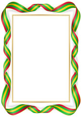 vertical frame and border with Sao Tomean flag