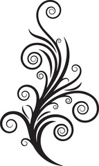 Black Floral Design Element.