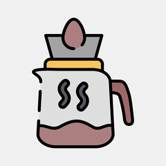 Icon drip brew. Coffee shop elements. Icon in filled line style.