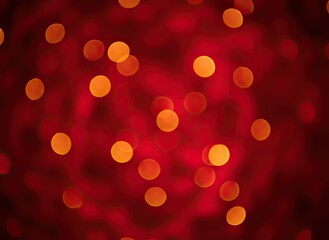 Vibrant red background with glowing orange bokeh lights