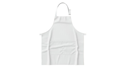 White apron with strap and pocket, isolated on black background