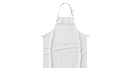 White apron with strap and pocket, isolated on black background