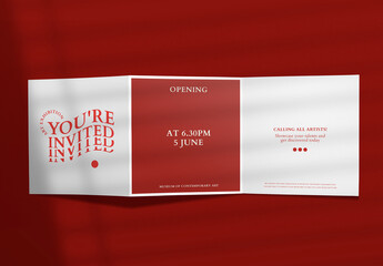 Elegant Art Exhibition Invitation Mockup Design PSD