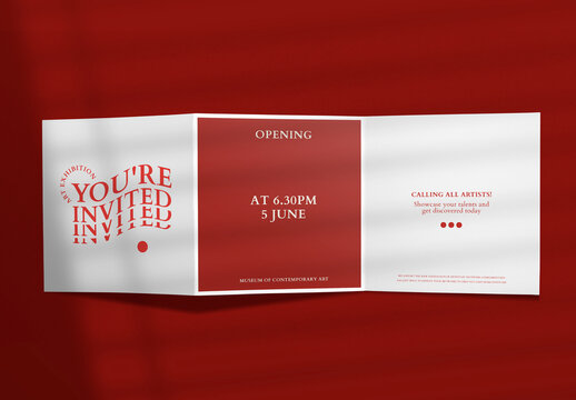 Elegant Art Exhibition Invitation Mockup Design PSD