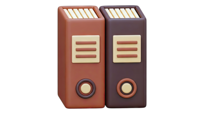 Two 3D cartoon binders