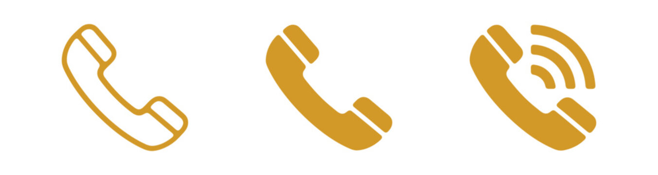 Phone icons collection. Contact us symbol. Cell phone pictogram isolated on white background.