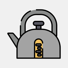 Icon ketle. Coffee shop elements. Icon in filled line style.