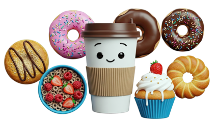 Cute Cartoon Breakfast Food Collection