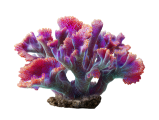 Vibrant coral structure with undulating edges on a dark backdrop