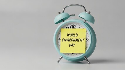 Time for Action World Environment Day on Clock with Reminder.
