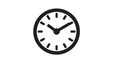 Clock Face with Simple Design in Black and White on Plain Background for Time Management