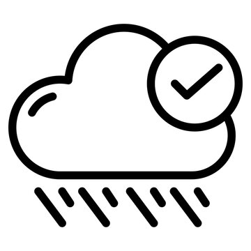 cloud check line icon