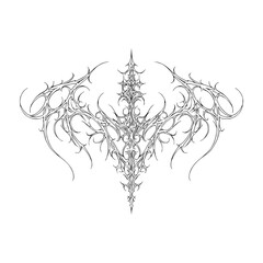 Gothic Neo Sigilism Tattoo Design Vector
