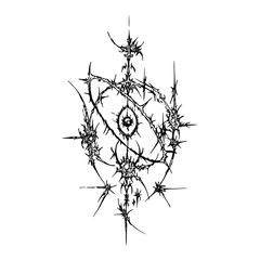 Gothic Neo Sigilism Tattoo Design Vector