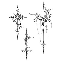 Gothic Neo Sigilism Tattoo Design Vector