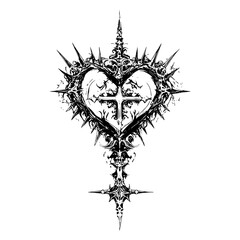 Gothic Neo Sigilism Tattoo Design Vector