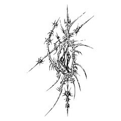 Gothic Neo Sigilism Tattoo Design Vector