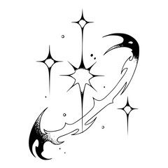 Gothic Neo Sigilism Tattoo Design Vector