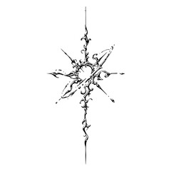 Gothic Neo Sigilism Tattoo Design Vector