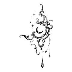 Gothic Neo Sigilism Tattoo Design Vector