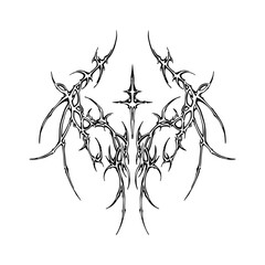 Gothic Neo Sigilism Tattoo Design Vector