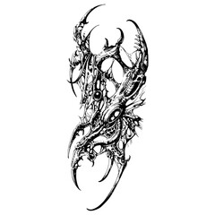 Obraz premium Gothic Neo Sigilism Tattoo Design Vector