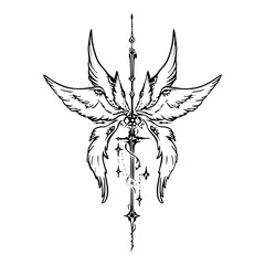 Gothic Neo Sigilism Tattoo Design Vector