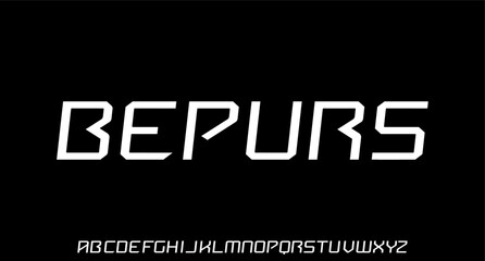 digital sporty aerodynamic futuristic modern geometric font