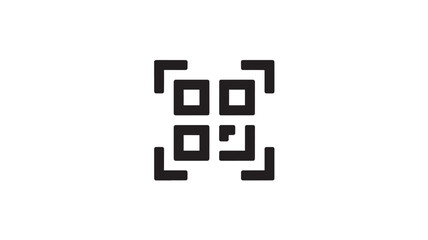 QR code in black color on white background with square pattern for mobile payment