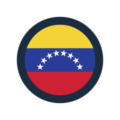 Fototapeta premium Venezuela flag vector icon design. Venezuela circle flag. Round of Venezuela flag