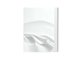 Book cover depicts a minimalist white design with rippling textures