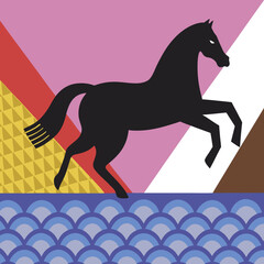 Dynamic horse silhouette