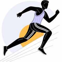 Athlete running on track