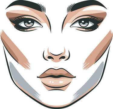 Closeup of a face with bull nose ring and dramatic makeup