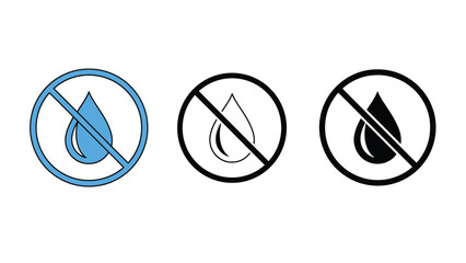 No water icons in prohibition signs